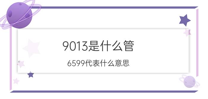 9013是什么管 6599代表什么意思？